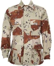 GI Military 6 Color Desert BDU Shirt Chocolate Chip Top- Large Long New W/Stain
