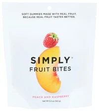 Simply Gum Bites Fruit Peach Raspberry 5.3 oz (Pack of 6)