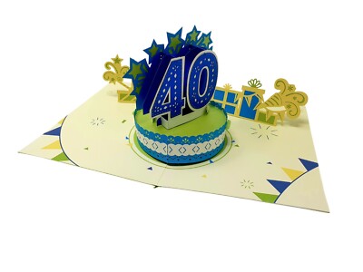 Handgemachte Pop Up Karte zum 40. Geburtstag | einzigartige 3D Geburtstagskarte mit Überraschung