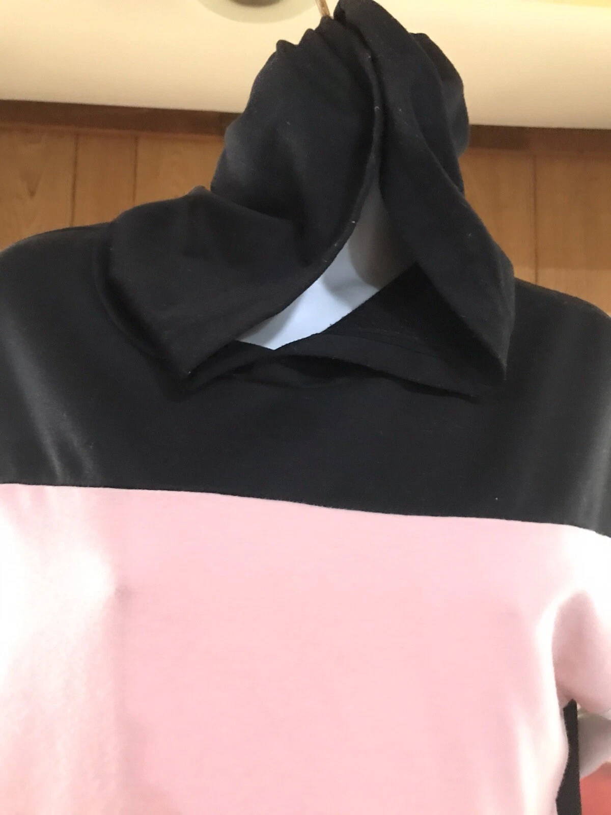 OFF WHITE Felpa donna piccola rosa nera e avorio con coulisse in vita abbigliamento invernale