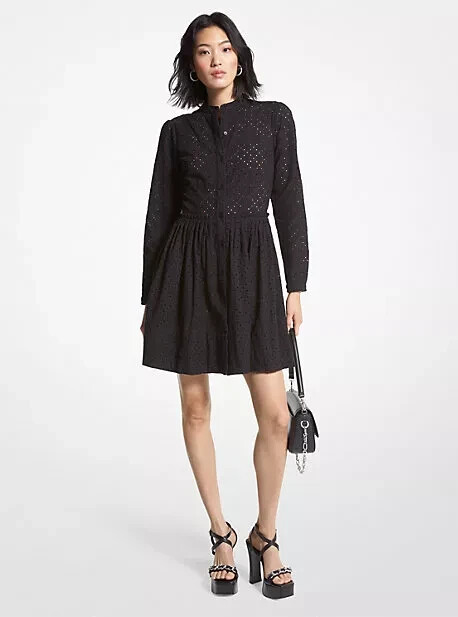 michael kors eyelet cotton dress Michael Shirtdress 14 BLACK NEW a piece that effortlessly Select size:24M+ michael kors white dress YGroup_sullivan-puff R.Vivimos Women's Long Sleeve