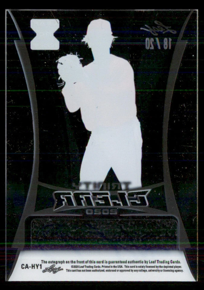 2020 Leaf Trinity Clear AUTO Green #CAHY1 Hector Yan /20 - Image 2 of 2