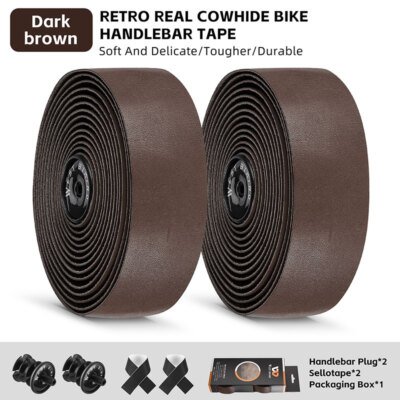 WEST BIKING Genuine Leather Bicycle Handlebar Tape Road Bike Classical Belt