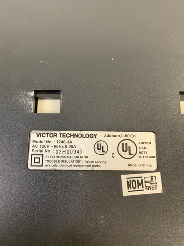 GENUINE VICTOR 1240-3A AntiMicrobial Calculator UNIT ONLY FREE SHIPPING - Picture 8 of 8