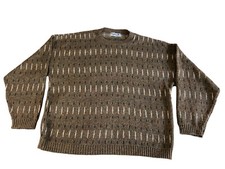 Vintage Knit Sweater Men's Large Pullover Soft, Grandpa Cosby Preppy USA