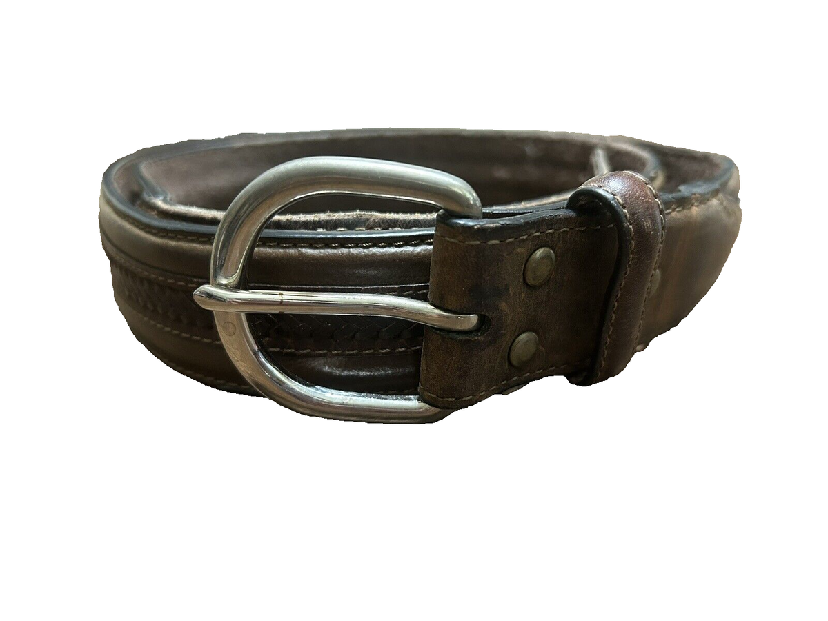 Nocona Belt Co. Brown Genuine Leather Belt Cowboy Western 