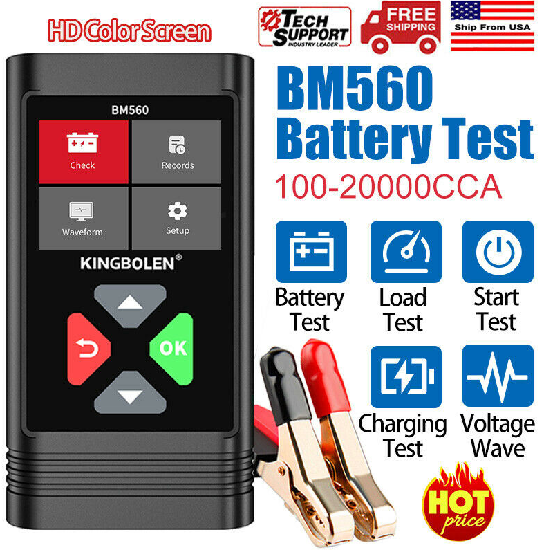 BM560 12V Car Battery Tester Diagnostic Tool Scanner Analyzer 2000CCA