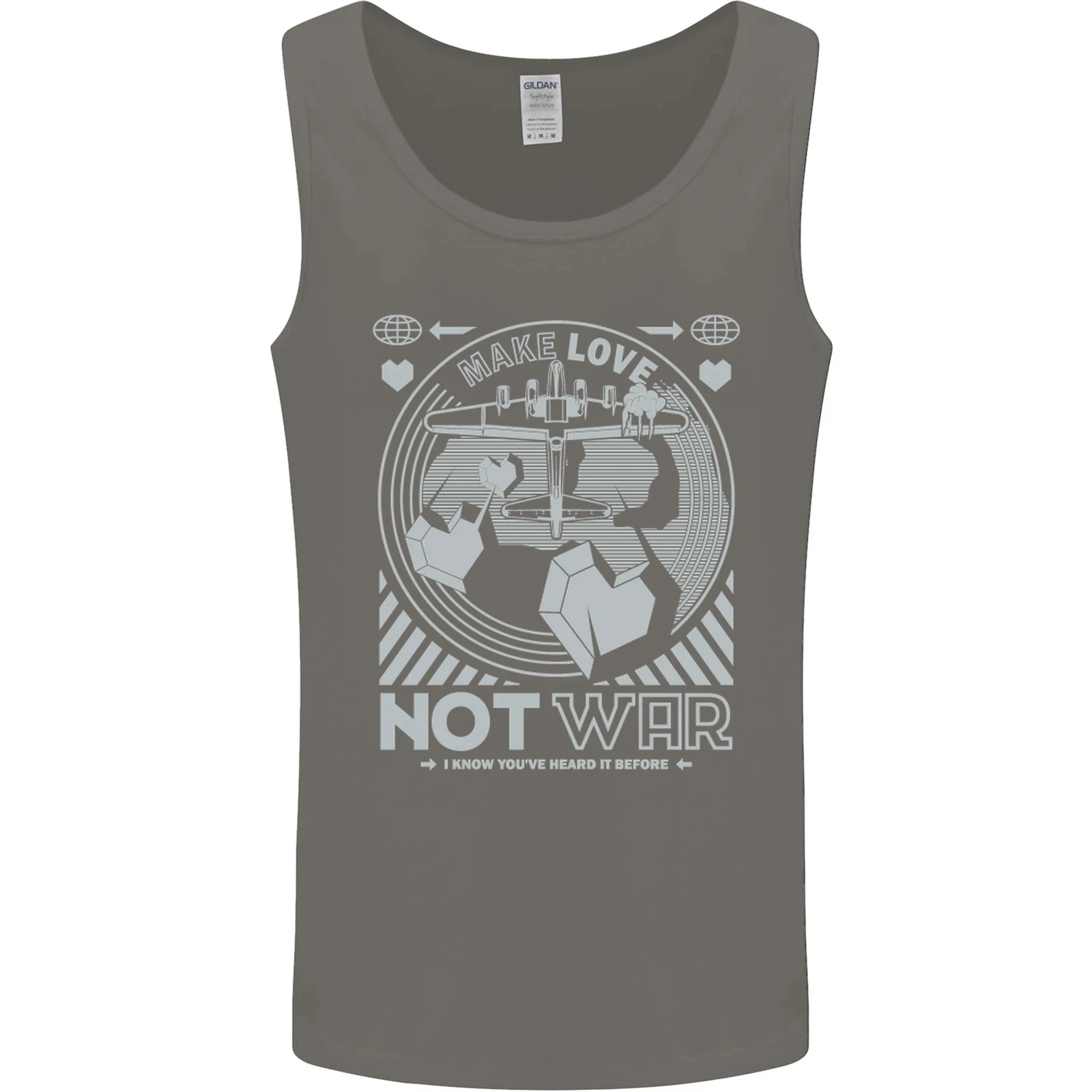 Make Love Not War World Peace Men's Tank Top