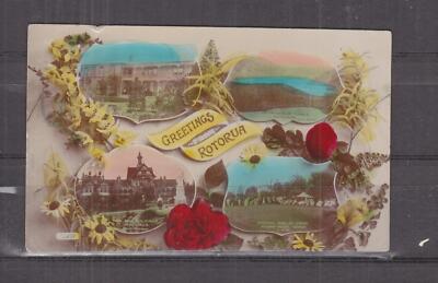 NEW ZEALAND, ROTORUA,  Greetings composite c1910 ppc., unused.