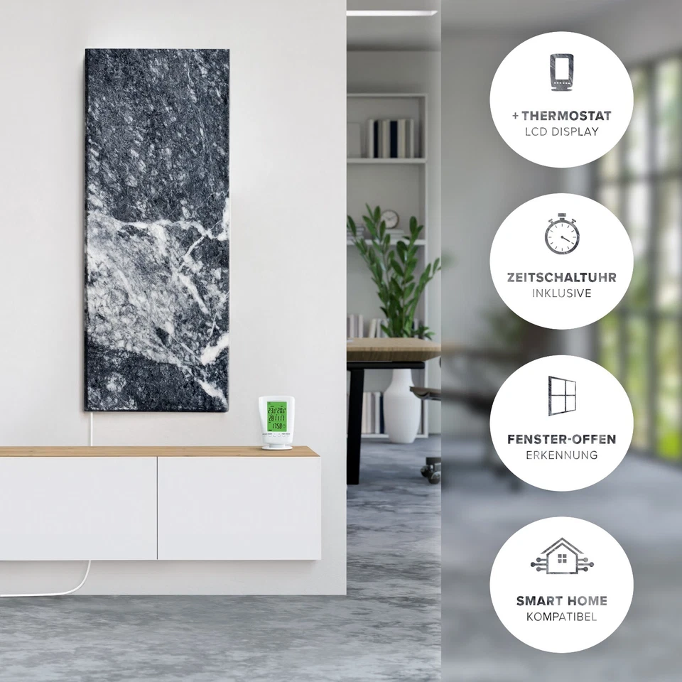 Infrarotheizung inkl. Thermostat | Marwona Shadowgrey 800 Watt - Bild 3 von 4