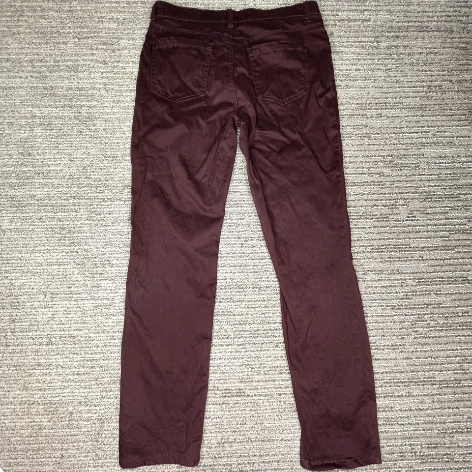 Pantalones de vestir para mujer Buffalo talla 6/28 Hope tiro medio ajustados elásticos borgoña Foto 4 de 4