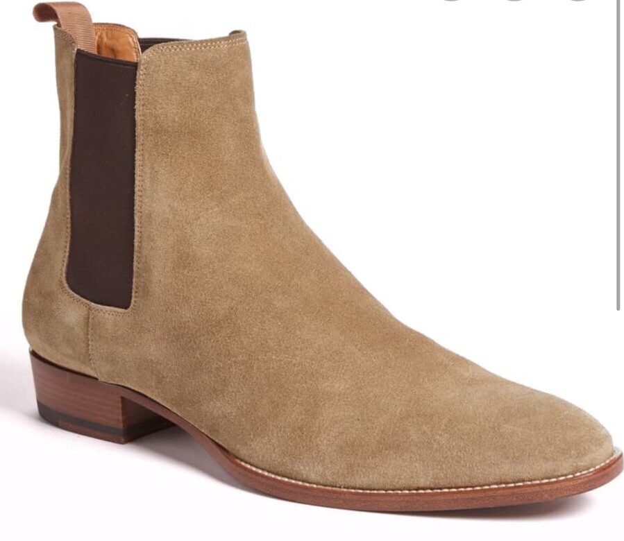 Stivali slip on Saint Laurent alti in pelle scamosciata