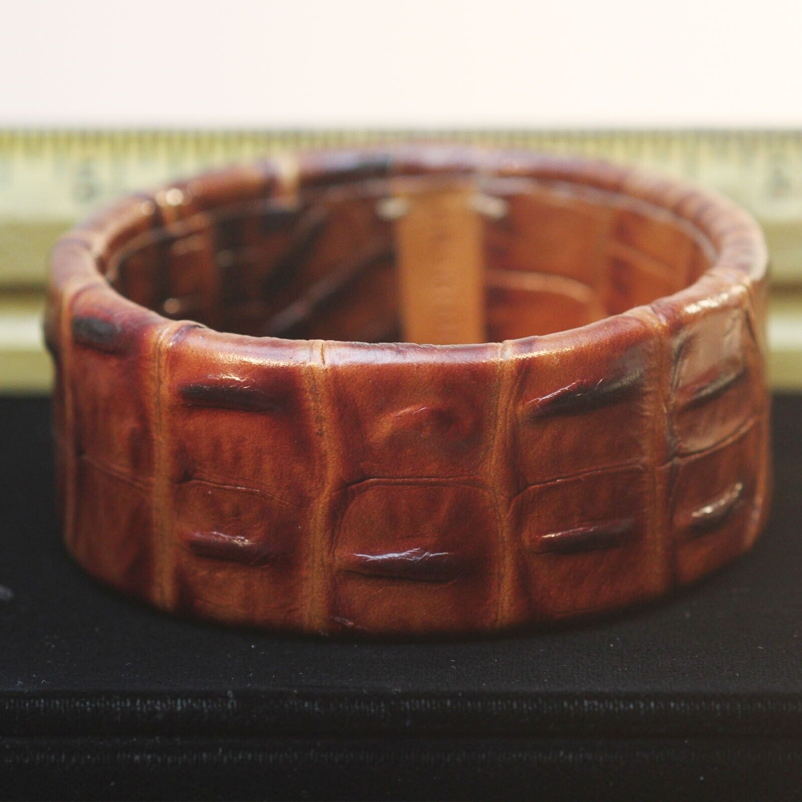 Brahmin wide leather bangle bracelet with an exot… - image 14