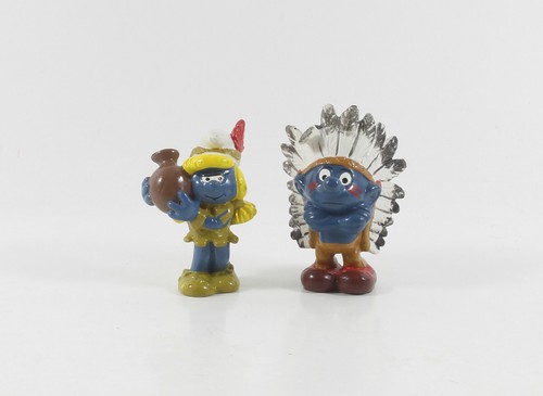 Schlumpf Schlümpfe === Indianer Häuptling und Squaw Schleich indian smurfs