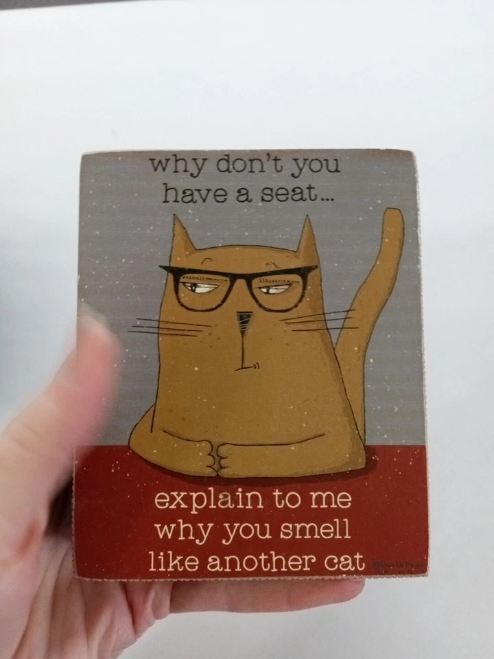 PBK "Por qué no tienes un asiento..." Letrero de bloque de estante decoración del hogar Foto 2 de 4