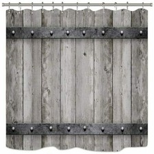 Farmhouse Shower Curtain Western Country Cyan Bathroom Decor Waterproof