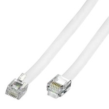 7 FT feet RJ11 6P6C Modular Telephone Extension Cable Phone Cord Line Wire White