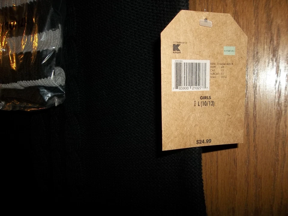 NUEVO NIÑA ROUTE 66 SUÉTER NEGRO VESTIDO PULSERAS TALLA 10/12 MSP $24,99 Foto 3 de 4