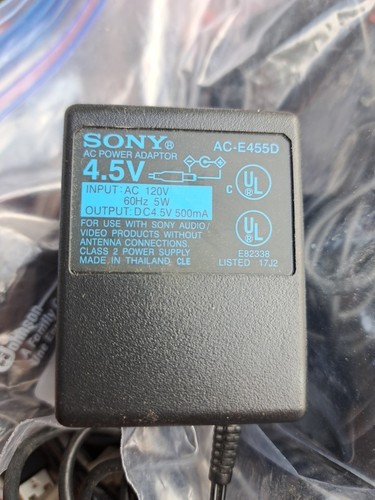 Genuine Sony AC-E455D AC Power Adapter 4.5V 500mA For Sony Audio Products - Used