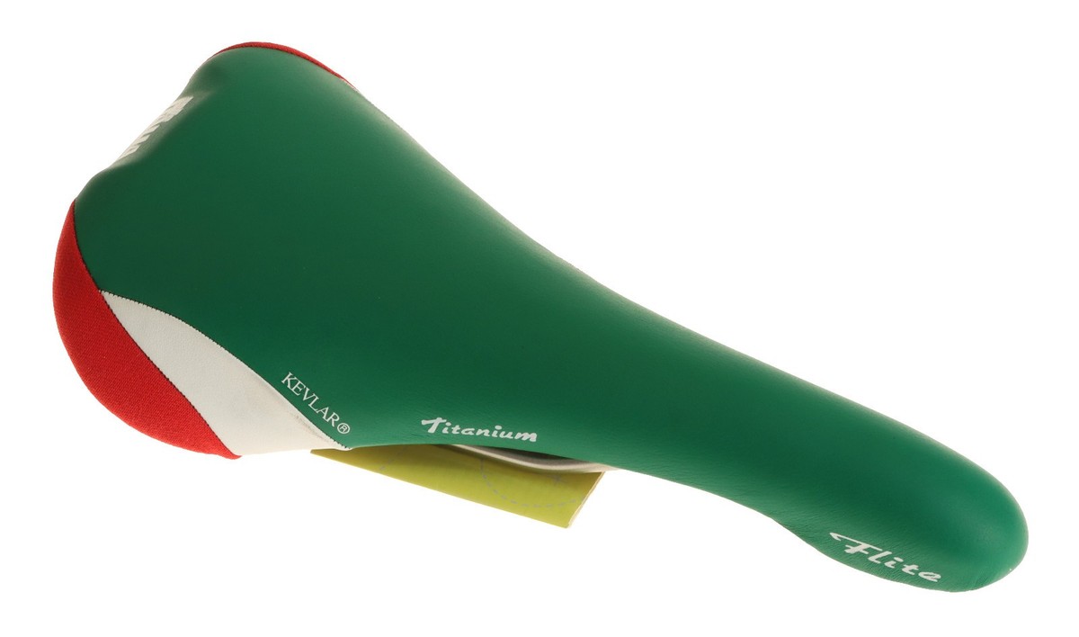 Selle Italia Flite Saddle Titanium Green White Red Made With