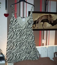 Big Mode "Bonprix" Fest  Freizeit🦓👗Damen KLEID👗🦓 gr.48/50 Schwarz/Creme  Neu