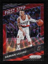2016-17 Panini Prizm First Step Ruby Wave Prizm Damian Lillard #1 0d44
