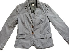 J.Crew Blue White Gingham Blazer. Size: 6. 100 Cotton. Two Button With Pockets.