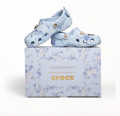 LoveShackFancy x Crocs Classic Clogs Unisex -Mineral Blue Size Men 5/ Women 7