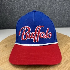 Buffalo Bills Trucker Hat Cap Snapback Adjustable Blue '47 Brand Script Rope