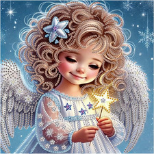 Angel Diamond Painting Kits, 5D Special Shape Diamond Art Kits for Adults, Cryst