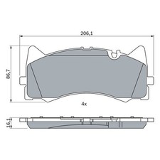 BOSCH Bremsbelagsatz für MERCEDES-BENZ AMG C190 R190 C-CLASS W205 A205 C205 S205 BOSCH Bremsbelagsatz für MERCEDES-BENZ AMG C190 R190 C-CLASS W205 A205 C205 S205