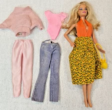 Vintage Barbie 1999 China Blonde Hair Blue Eyes With Some Vtg Clothes By Mattle