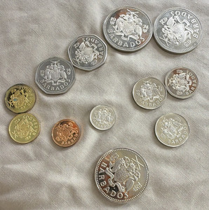 Barbados Square Coin Lot Mixed Denominations 1973-1978 Copper-Nickel