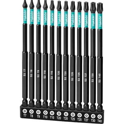 Torx Bits Set 12 Teile Lang S2 Stahl Schraubendreher T7 T8 T9 T10 T15 T20 T25...