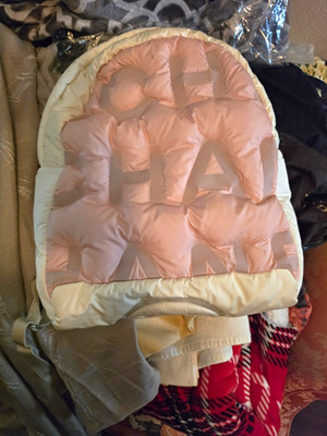 CHANEL Pink Ivory Quilted CC Logo Backpack Zip Closure Top Handle Small