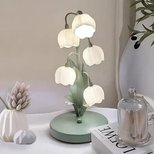 Vintage Lily of The Valley Table Lamp,3 Colors,G4 Bulb for Bedroom Office