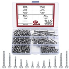 165 Stainless Steel 8 Self-Tapping Screws for Metal, Sheet Metal Screws, Self
