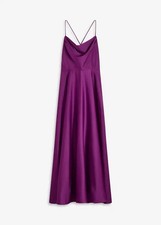 Trägerkleid aus strukturiertem Satin Gr. 40 Veilchenlila Maxi-Kleid Neu*