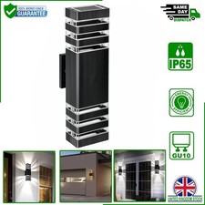 Up & Down Outdoor Wall Light 3 Layer Black IP65 Waterproof Aluminium Sconce