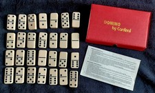 Domino By Cardinal Dominoes Set 28 Pieces In Vinyl Case With Button Latch Travel