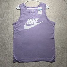 Nike Icon Futura Logo Tank Top Sleeveless Shirt Purple Mens Medium AR4991-515