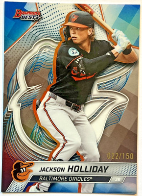 🔥2025 Bowman's Best Blue Refractor /150 #32 Jackson Holliday Baltimore Orioles