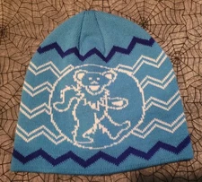 Grateful Dead 2015 Blue White Dancing Bear Beanie Winter Hat