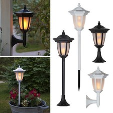 4-in-1 LED Solar Laterne "FLAME" mit Feuer-Effekt Wand-Lampe für Garten Fackel
