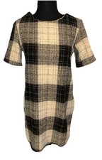 Boohoo Size 5 Short Sleeve Plaid Shift Short Dress
