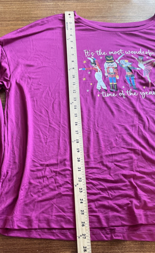 Neu mit Etikett Damen lila Nussknacker & Ballerina Pyjama Jogginghose & Oberteil Schlafset 3X - Bild 4 von 8