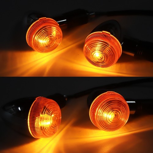 4X Motorcycle Retro Turn Signal Light Blinker Indicator For Chopper Racer Bobber - Foto 4 di 8