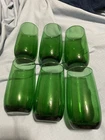 Vintage Anchor Hocking Forest Green 9oz Tumbler Lot Of 6