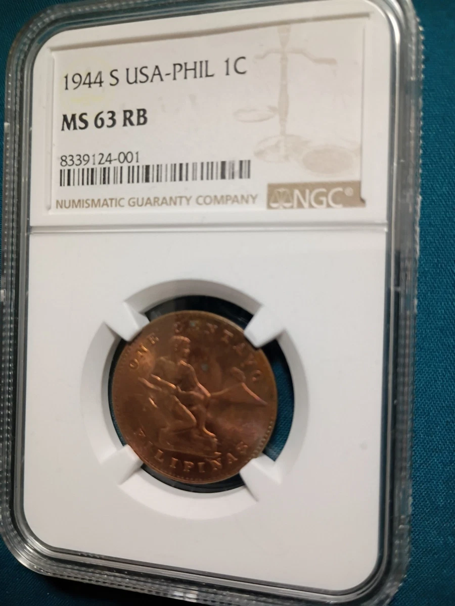 1944 S USA-PHIL 1C NGC UNC フィリピン　未使用 1944 S PHILIPPINES SILVER 50 CENTAVOS NGC AU 58 GREAT COLOR! | eBay