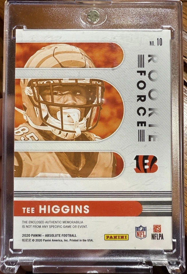 2020 Panini Absolute - Rookie Force Tee Higgins #10 (MEM, RC) Bengals  - Image 2 of 2
